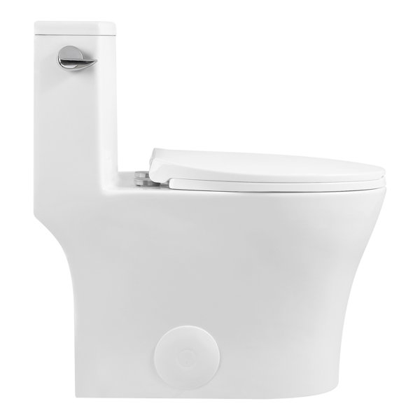 Fine Fixtures 1.5 GPF Elongated OnePiece Toilet (Seat Included) Wayfair